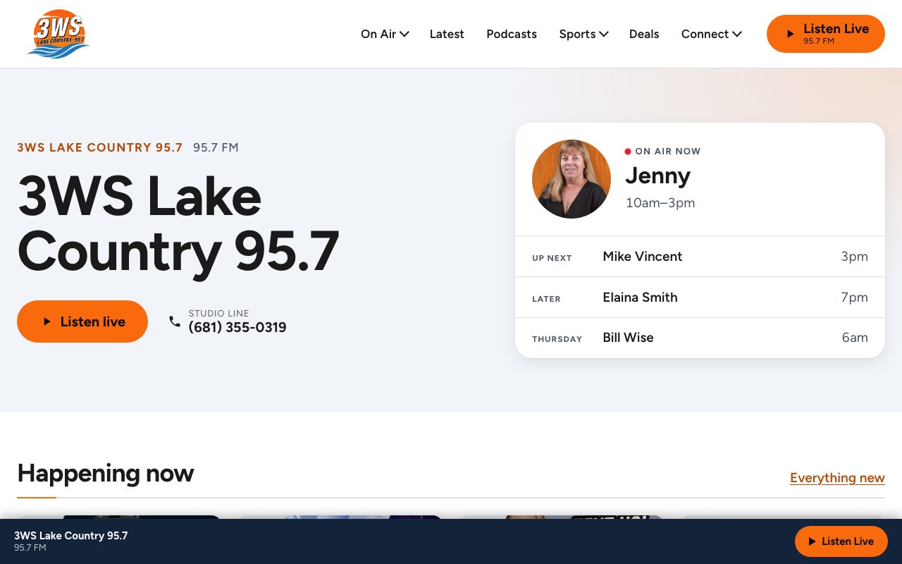 3WS Lake Country 95.7 — desktop