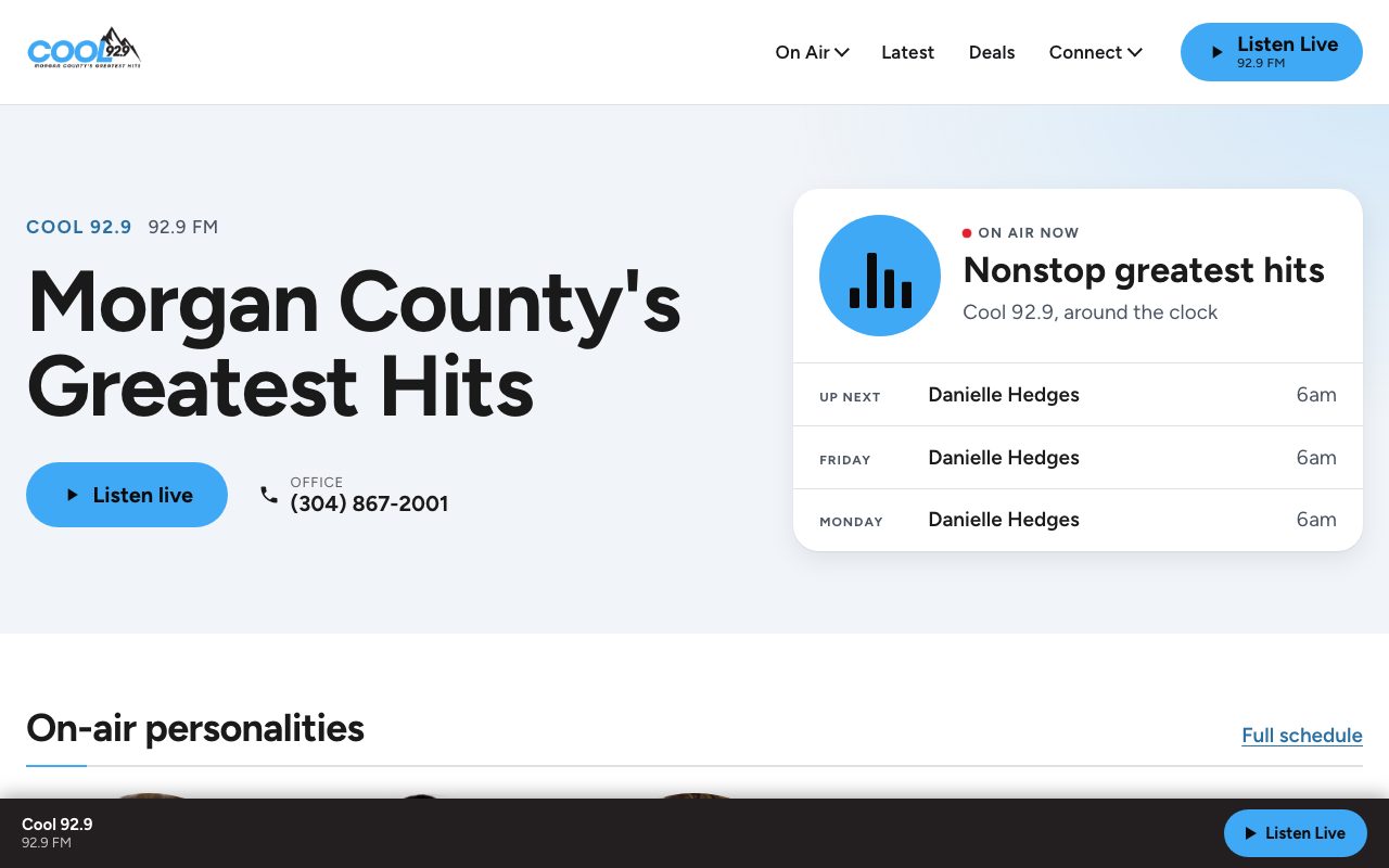 Cool 92.9 — desktop