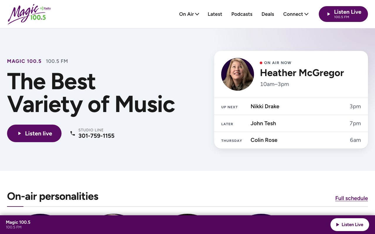 Magic 100.5 — desktop