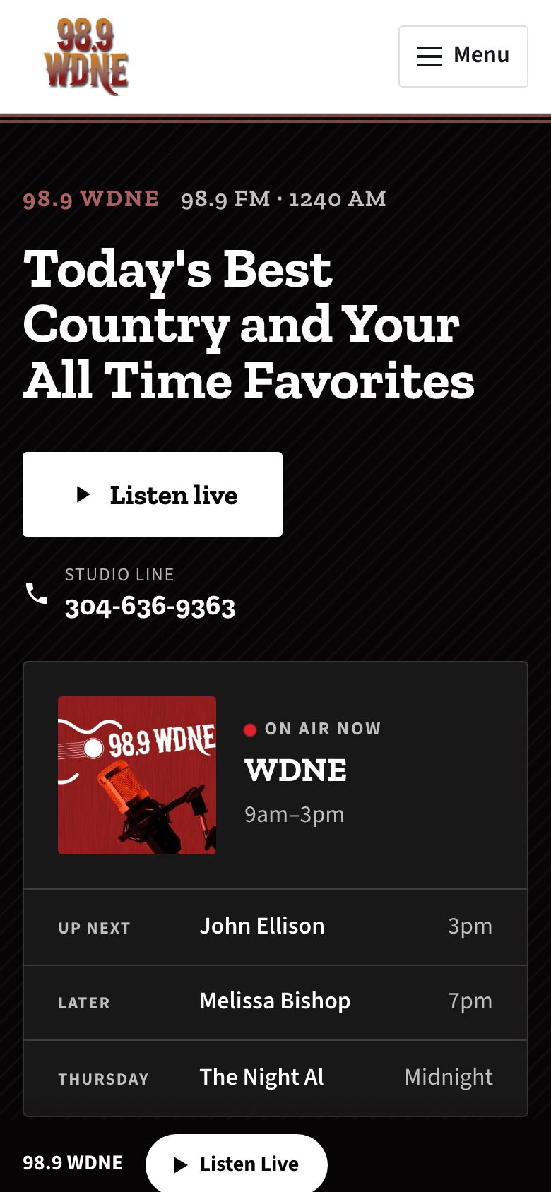 98.9 WDNE — phone